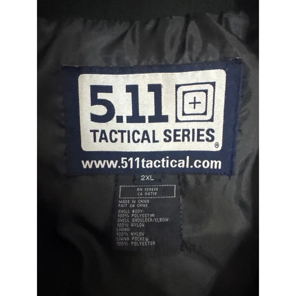5.11 Tactical Series Mens 2XL Black‎ Fleece Jacket Full Zip Nylon Overlay Hybrid